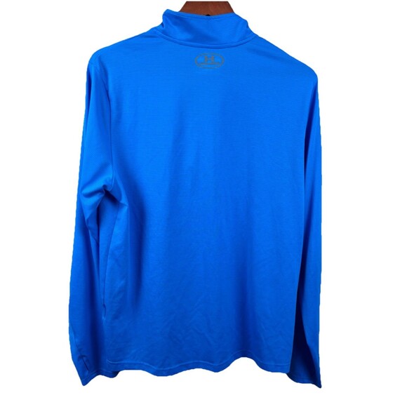 Under Armour 1/4 Zip Pullover Large Long Sleeve Ultra Blue 1291357 Fitted - Picture 4 of 5